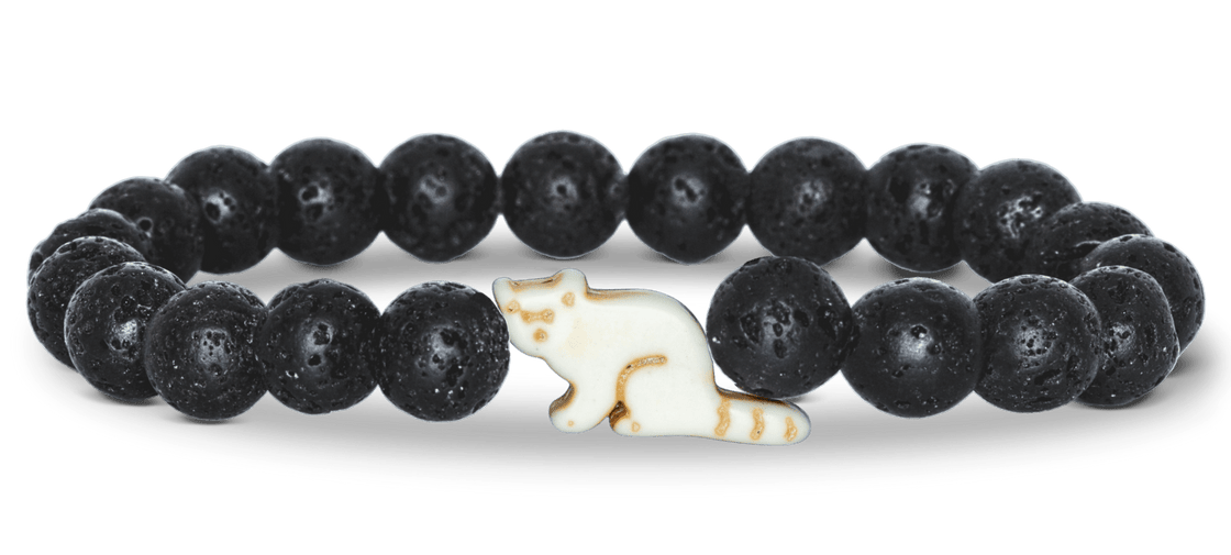 Fahlo Bracelet Red Panda Lava Stone
