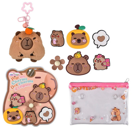 Beach Tote Bag with Charms, Capybara