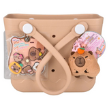 Beach Tote Bag with Charms, Capybara