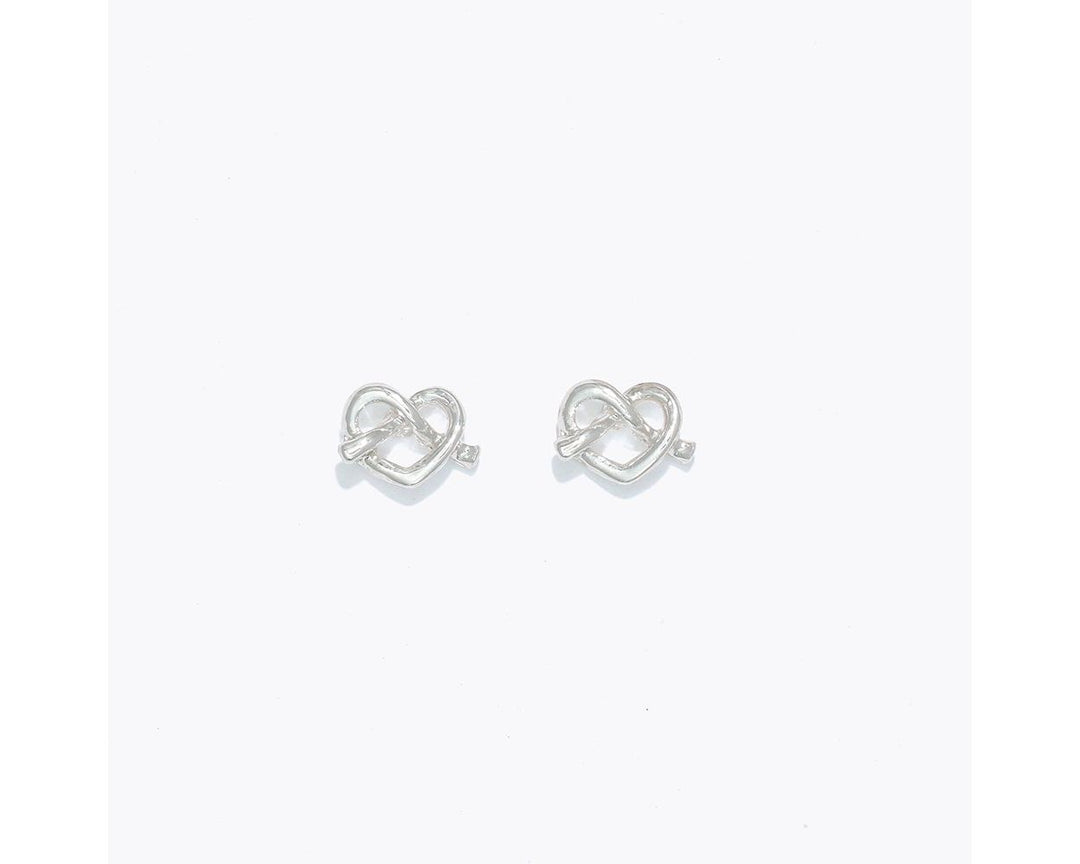 Silver Heart with Twist Earrings