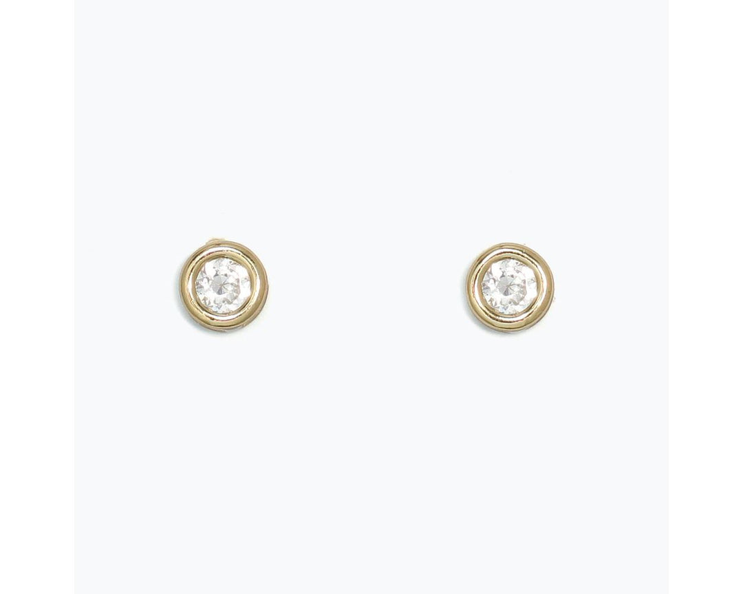 Sparkling CZ in Gold Earrings