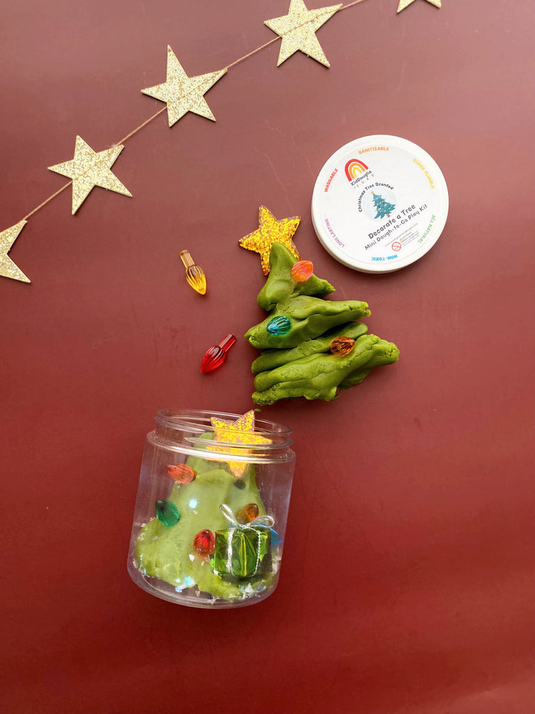 Christmas Tree Mini Dough to Go Jar