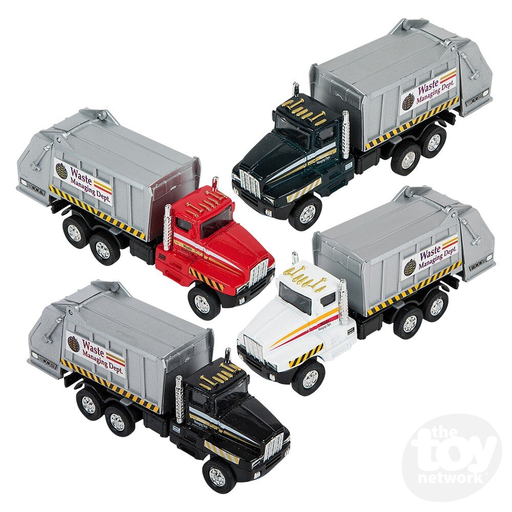 Die-Cast Pull Back Garbage Truck 6"