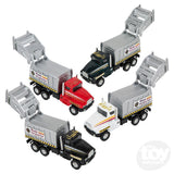 Die-Cast Pull Back Garbage Truck 6"