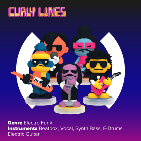 Curly Lines: 5 Figurines NeoFunk Band
