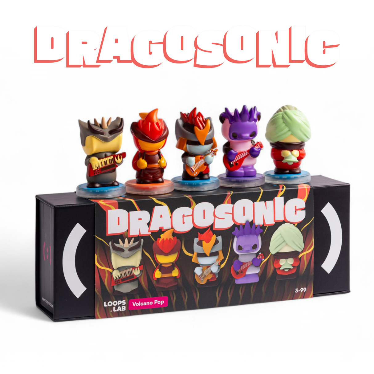 Dragosonic: 5 Figurines Volcano Pop Band