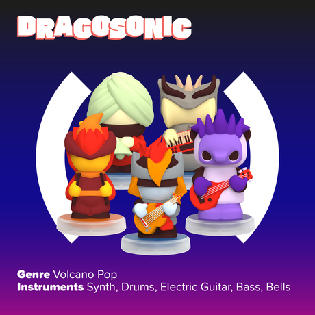 Dragosonic: 5 Figurines Volcano Pop Band