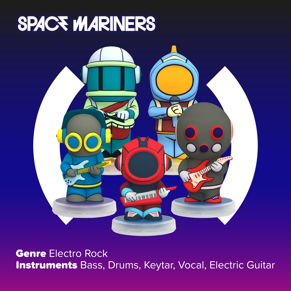 Space Mariners: 5 Figurines Galactic Rock Band