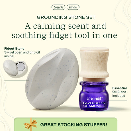 Lifelines Grounding Stone & Oil Set - Lavender & Chamomile