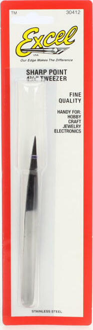 Excel Stainless Steel Sharp Tweezer (4-3/4")
