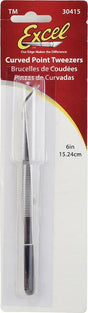 Excel 6" Curved Point Stainless Steel Tweezer