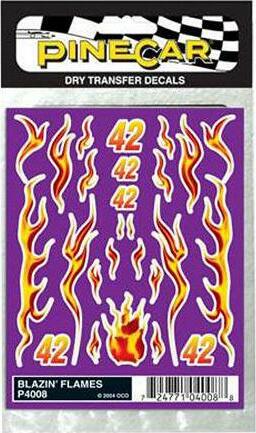 PineCar Blazin'Flames Dry Transfer