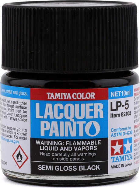 Tamiya LP-5 Semi Gloss Black Lacquer Paint (10ml)