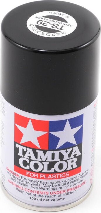 Tamiya TS-29 Semi-Gloss Black Lacquer Spray Paint (100ml)
