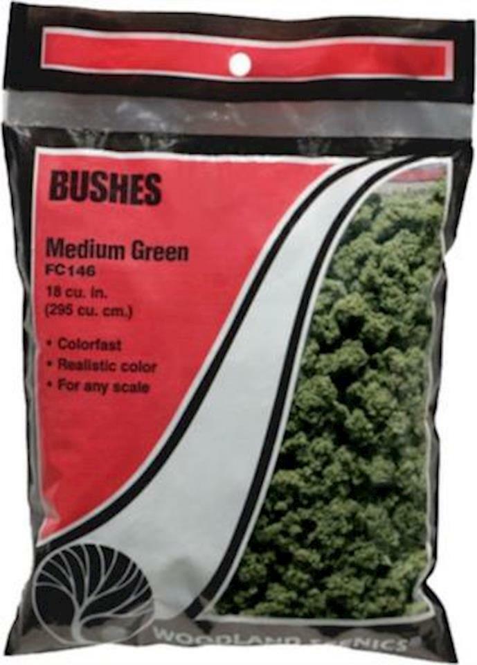 Woodland Scenics Bushes Bag, Medium Green/18 cu. in.