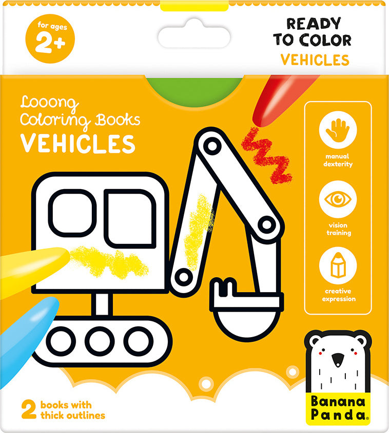 Looong Coloring Books - Ready to Color Vehicles