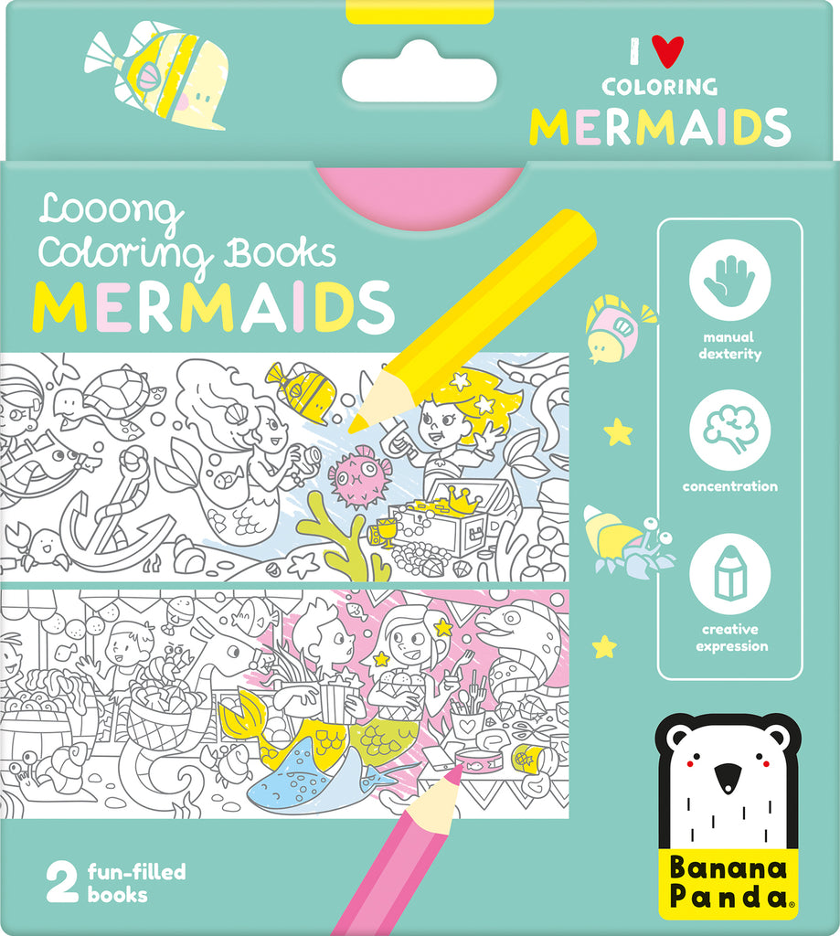 Looong Coloring Books - I Love Coloring Mermaids