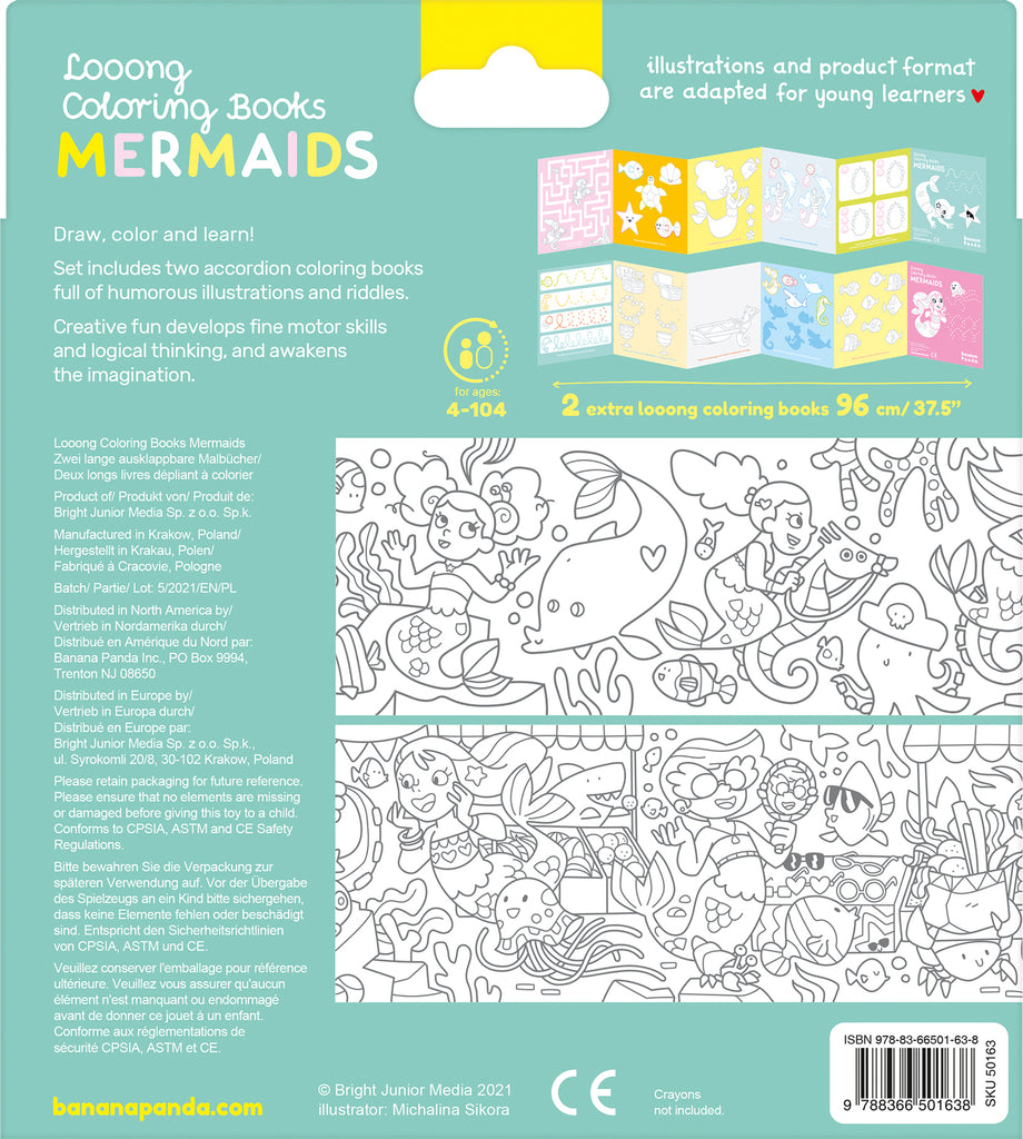 Looong Coloring Books - I Love Coloring Mermaids