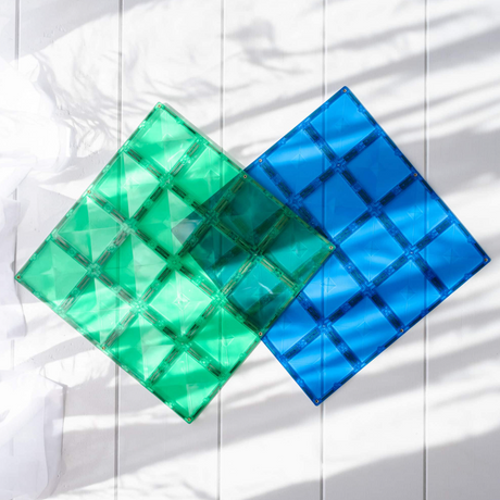 Connetix Rainbow Blue and Green Base Plate 2 pc