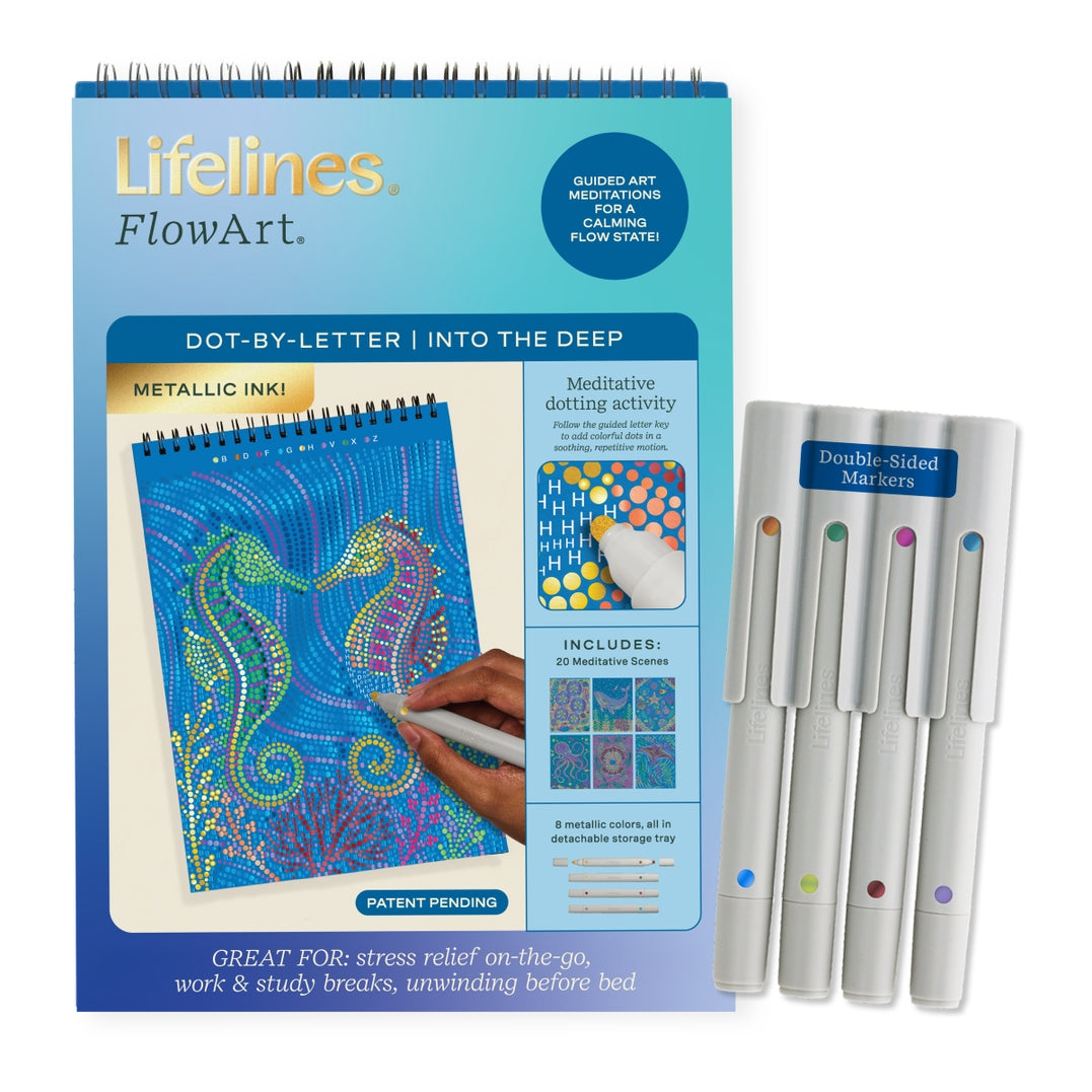 Lifelines Flowart Dot By Letter Into the Deep Metallic