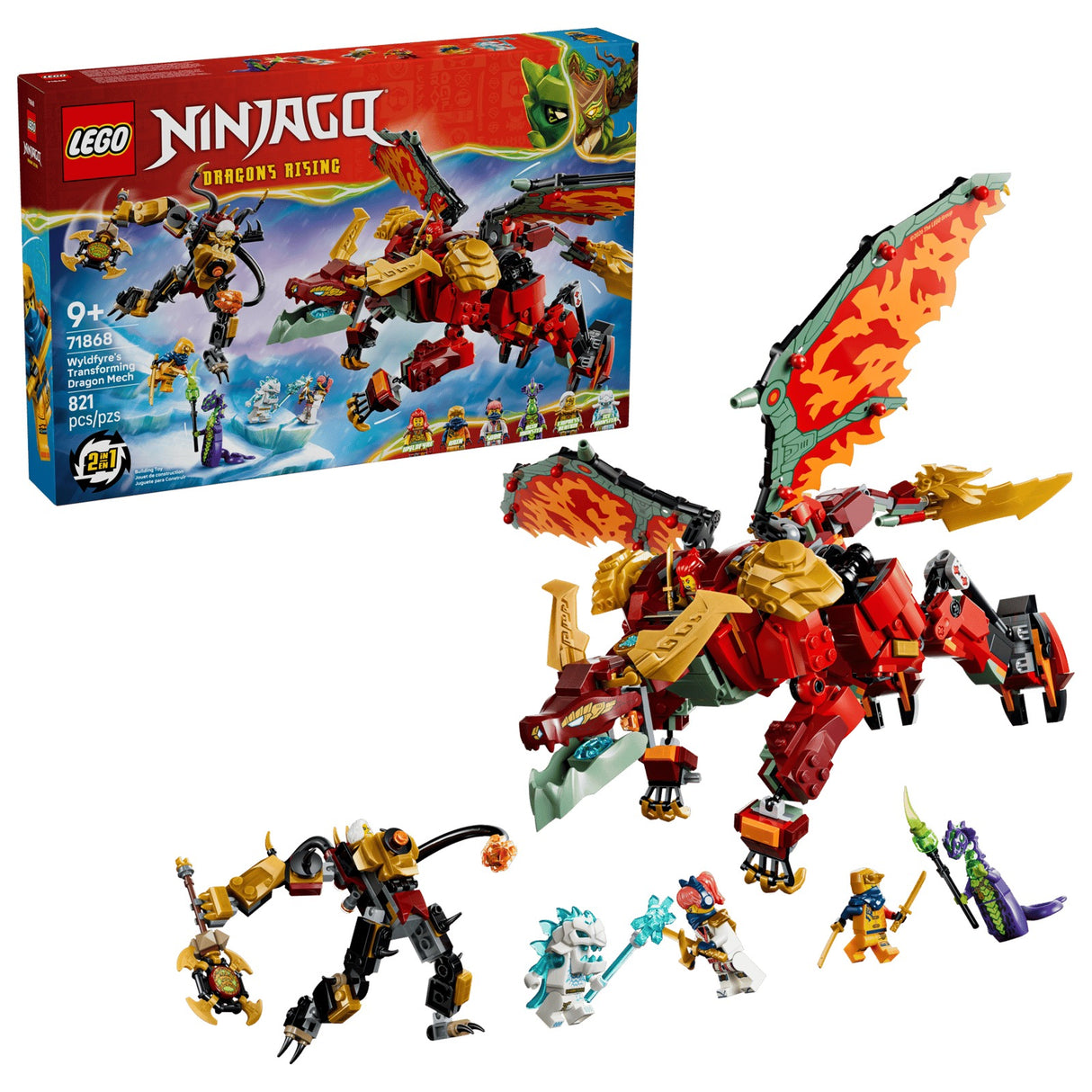 LEGO Ninjago 71868 Wyldfyre's Transforming Dragon Mech