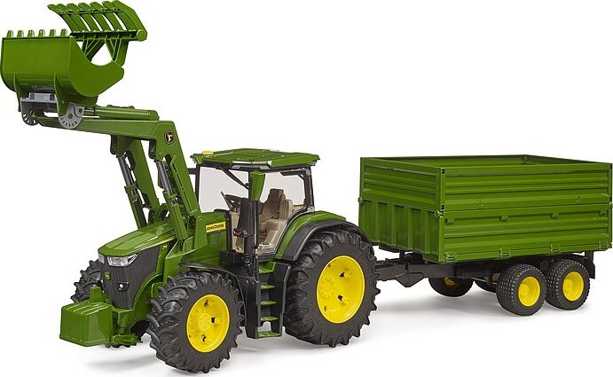John Deere 7R 350 with Frontloader and Tandemaxle Tipping Trailer