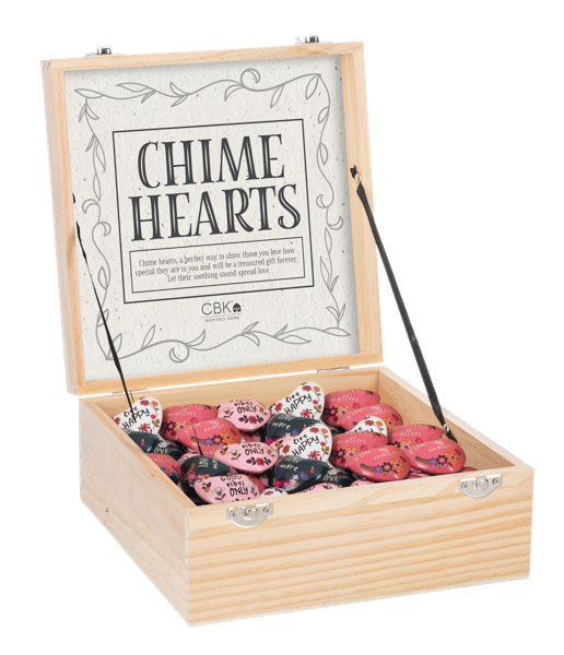 Inspirational Text with Flowers Chime Heart