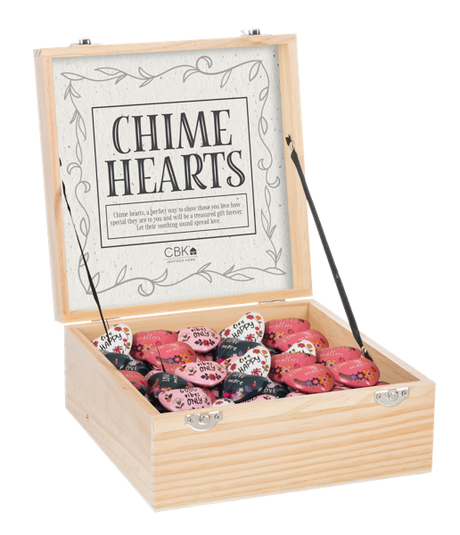 Inspirational Text with Flowers Chime Heart