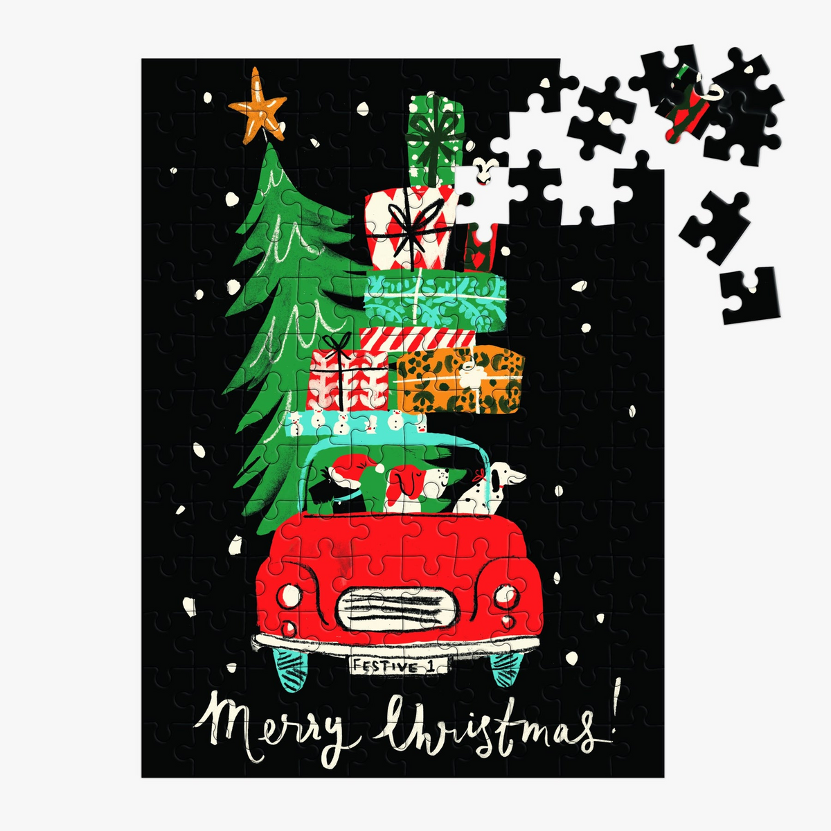 Christmas Car 130 Piece Jigsaw Puzzle Ornament