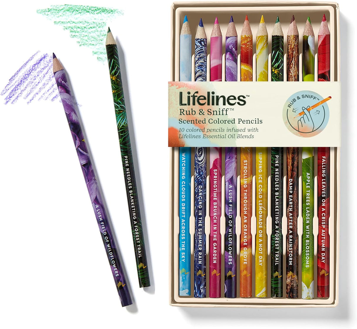 Lifelines Rub & Sniff Scented Colored Pencils 10 pack