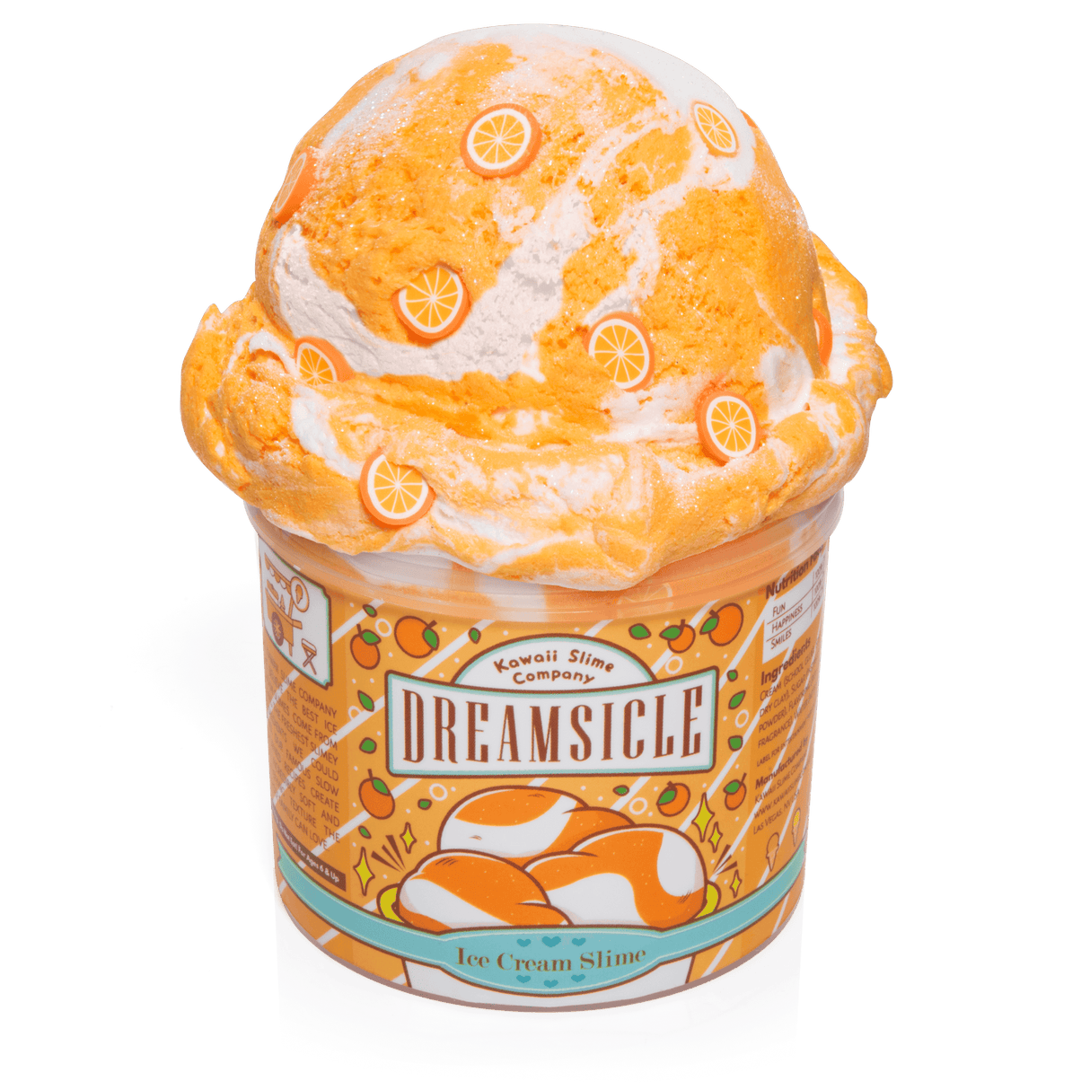 Dreamsicle Scented Ice Cream Pint Kawaii Slime