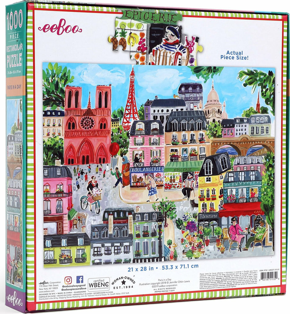 Paris In A Day 1000 Piece Rectangle Puzzle