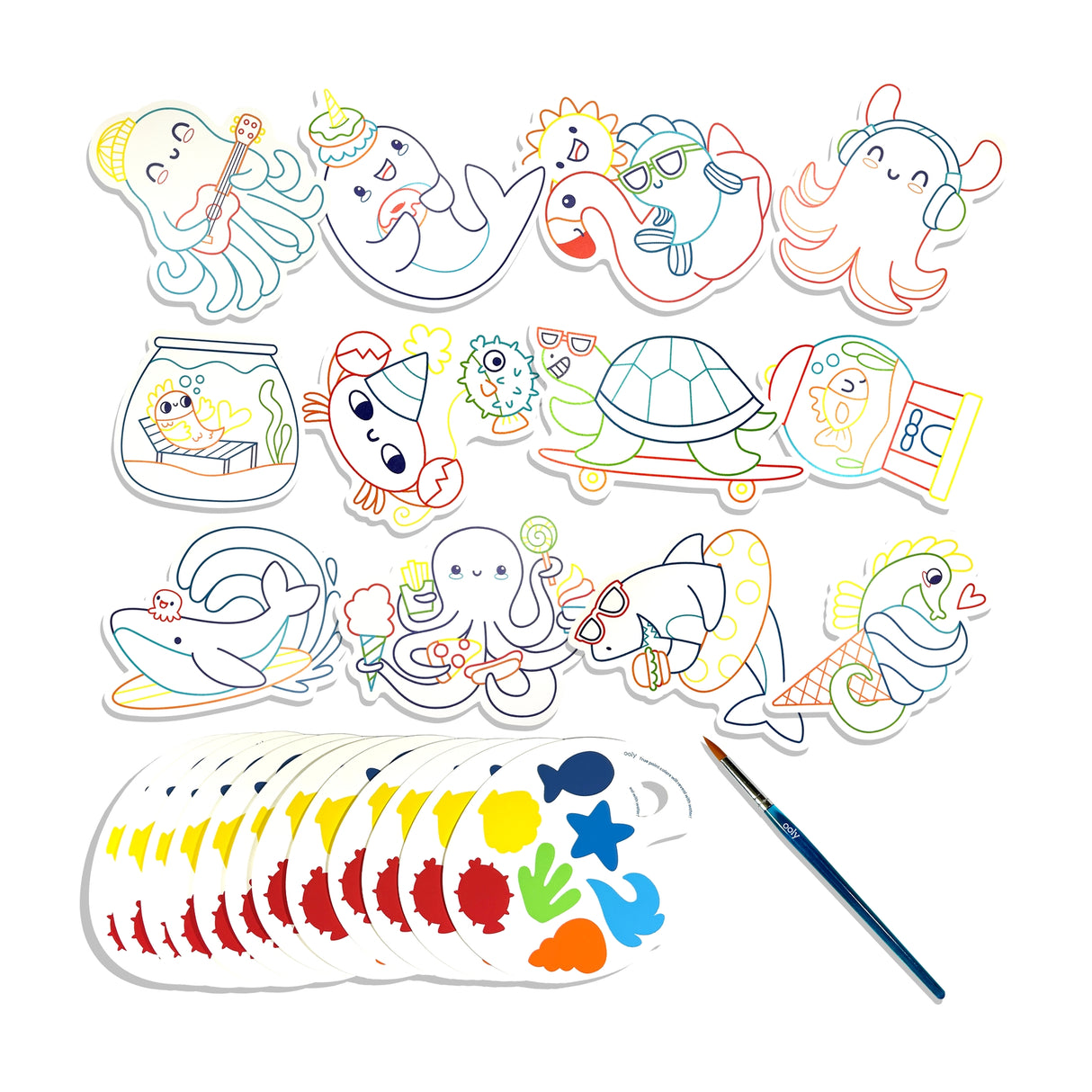 Playful Painters: Easy Watercolor Painting Kit - Ocean Pals