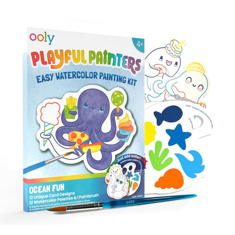 Playful Painters: Easy Watercolor Painting Kit - Ocean Pals