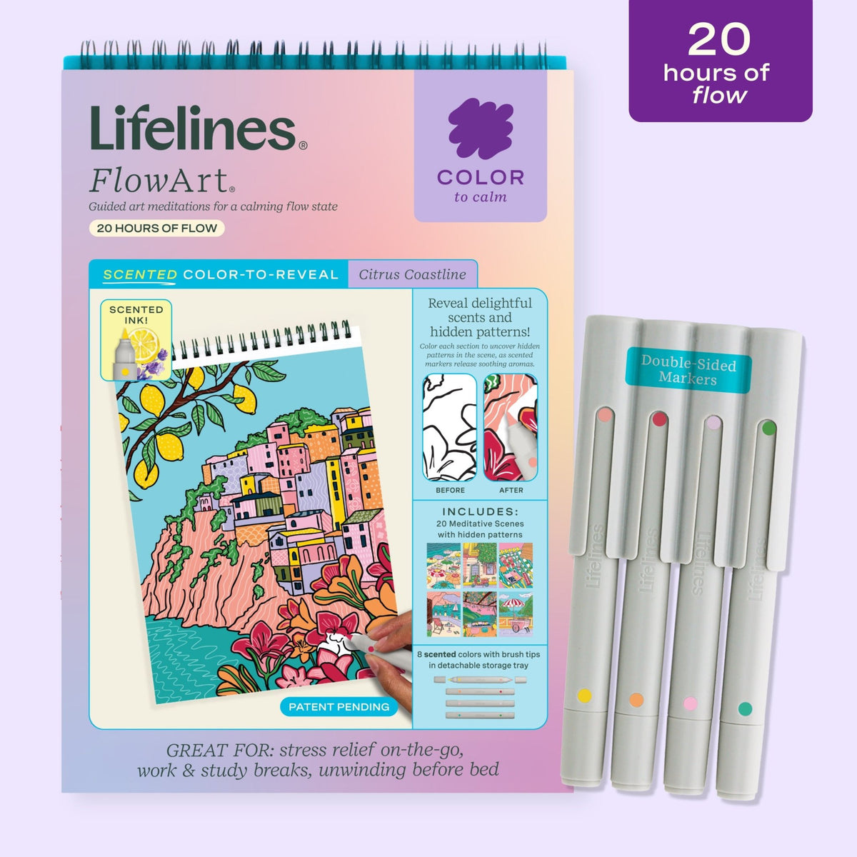Lifelines FlowArt Color-to-Reveal Citrus Coastlines
