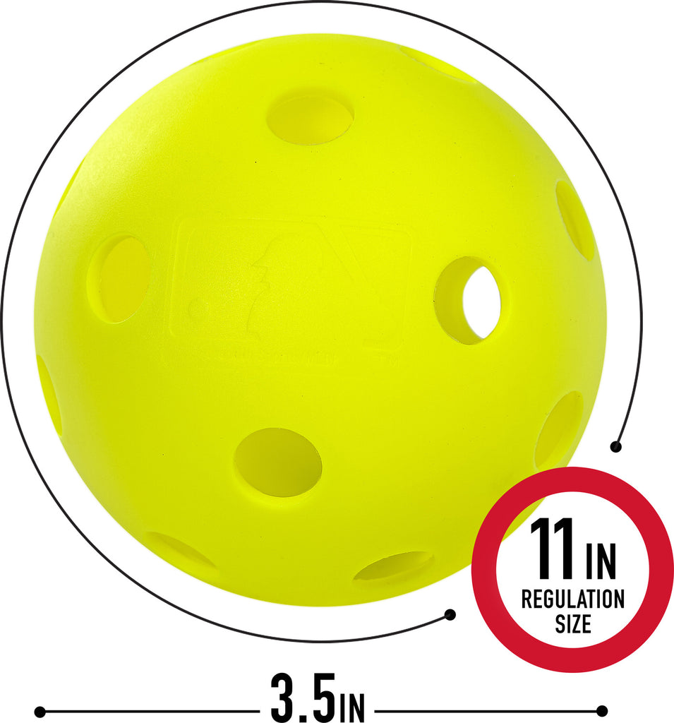 MLB 6Pk Yellow Plastic Softball