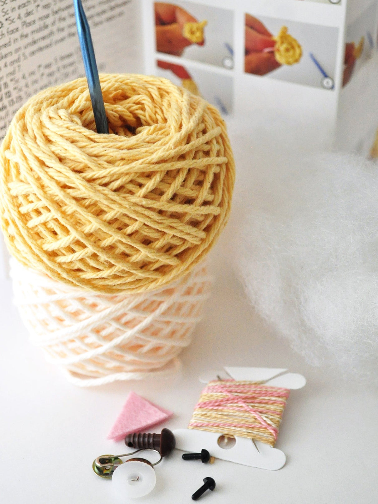 Gold and Cream Cat DIY Crochet Kit