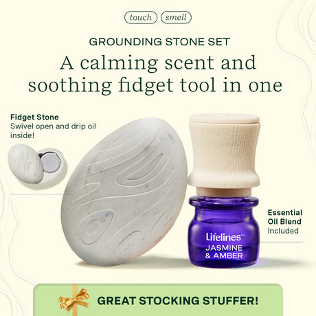 Grounding Stone & Oil Set - Jasmine & Amber