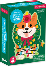 Christmas Corgi 48 Piece Scratch and Sniff Shaped Mini Pzl