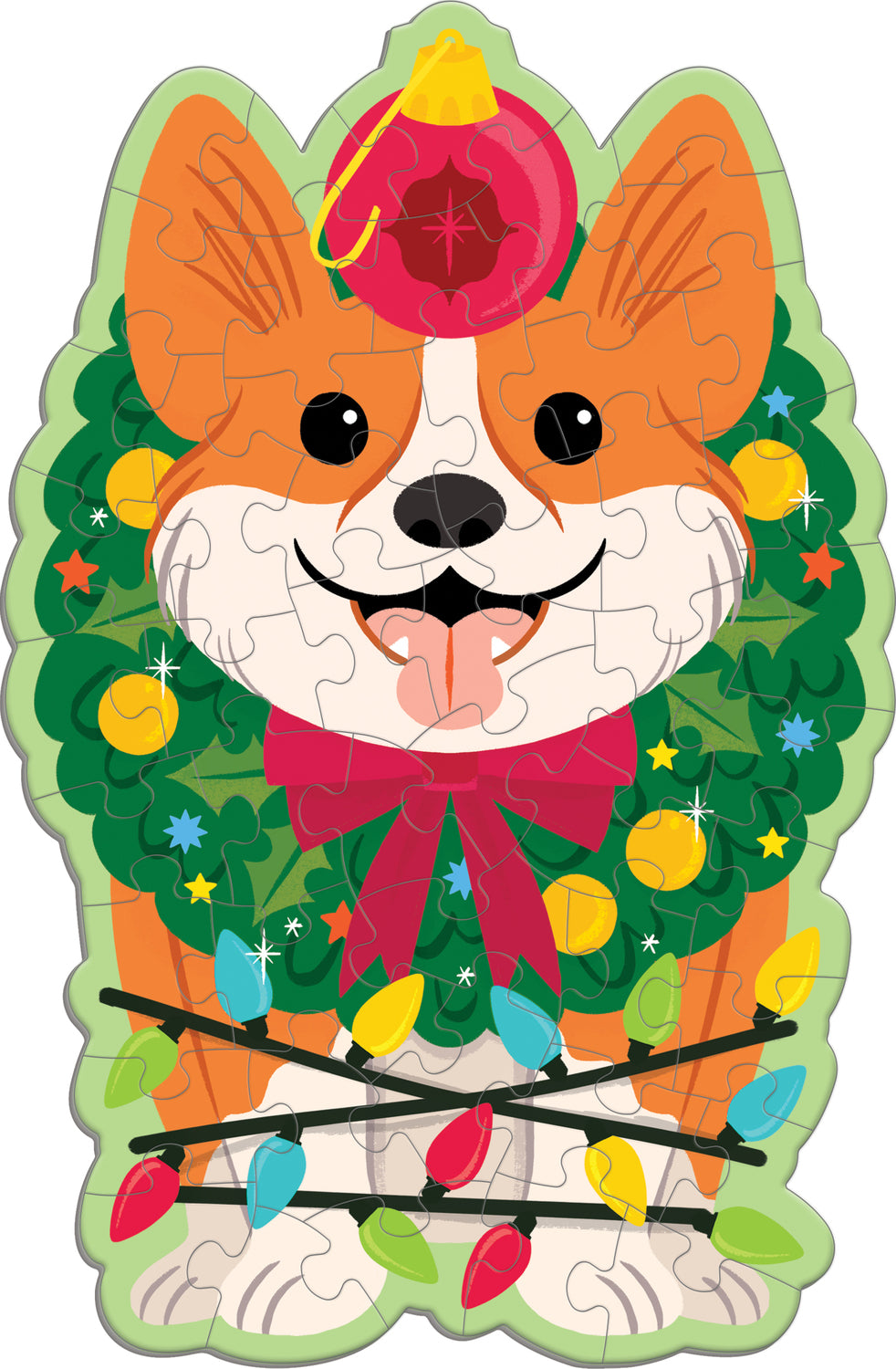 Christmas Corgi 48 Piece Scratch and Sniff Shaped Mini Pzl