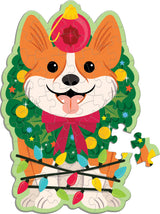 Christmas Corgi 48 Piece Scratch and Sniff Shaped Mini Pzl
