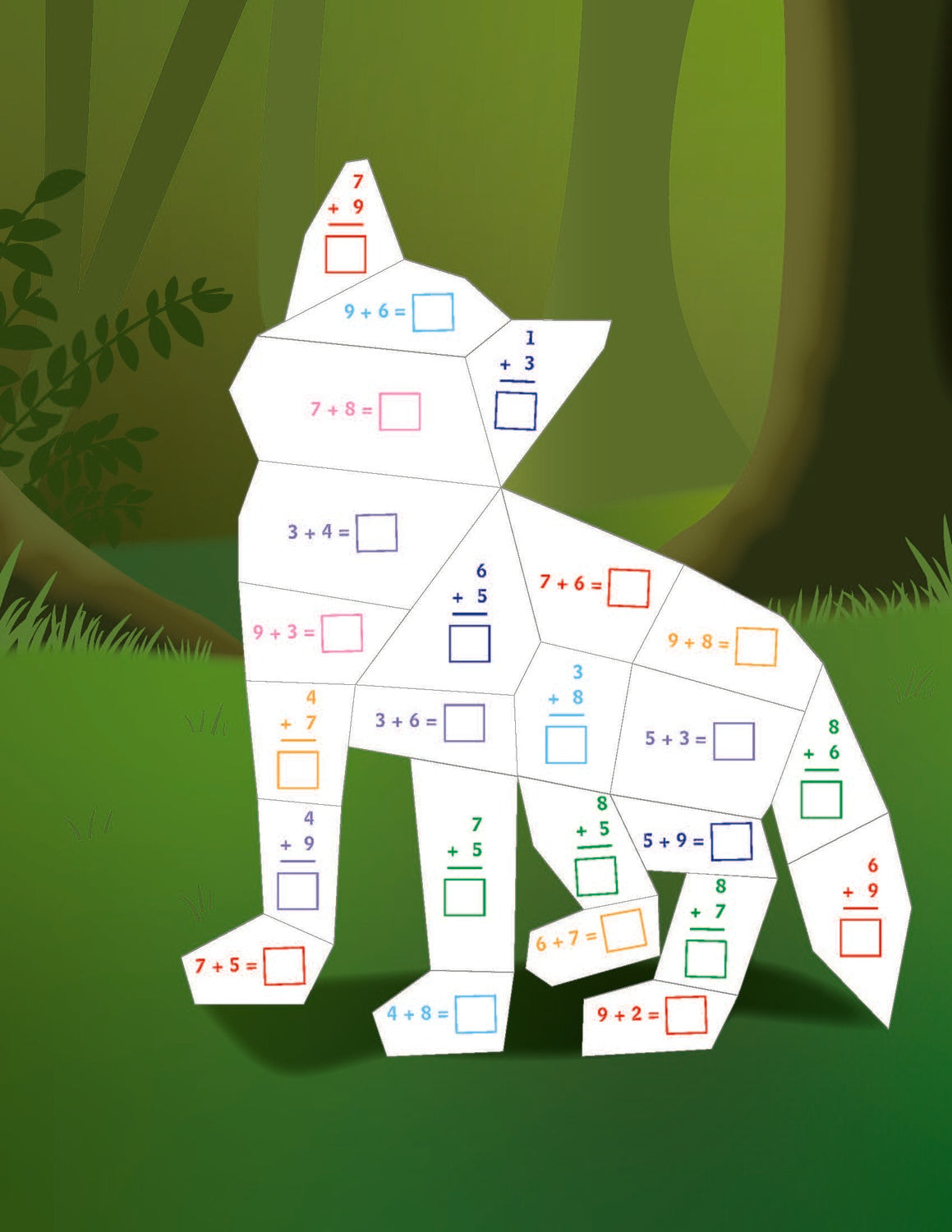 Learn by Sticker: Addition and Subtraction: Use Math to Create 10 Baby Animals!