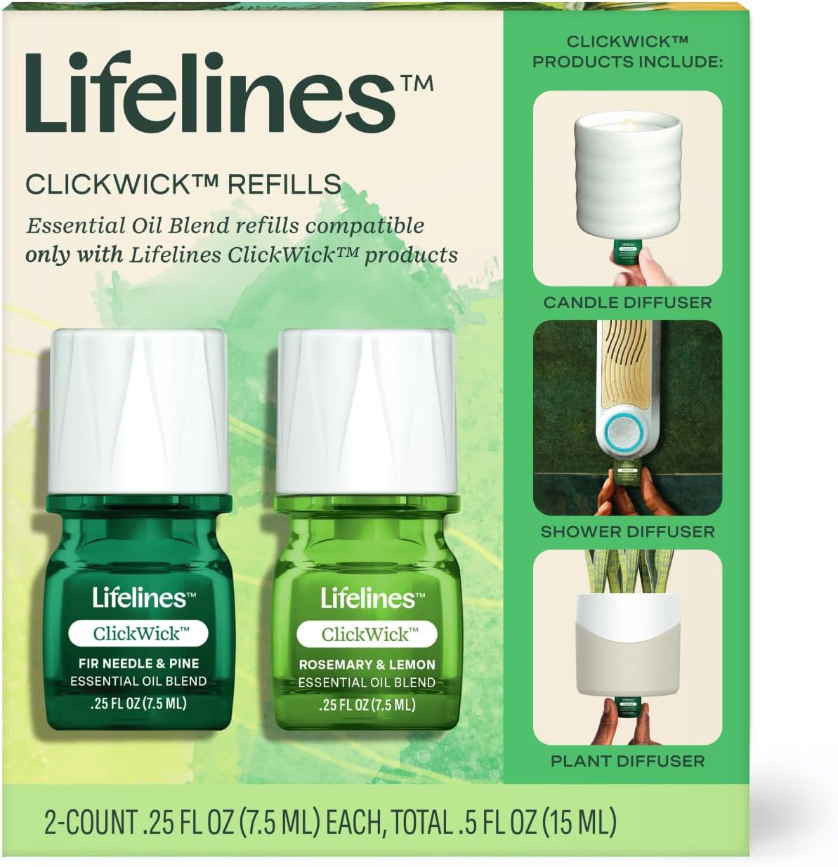 Lifelines Blends Click Wick Refill Woods & Herbal