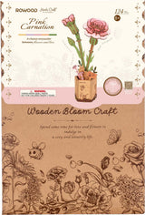 Modern Wooden Puzzle: Pink Carnation