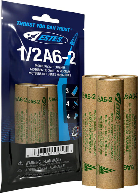 1/2A6-2 Model Rocket Engines, (3pk)