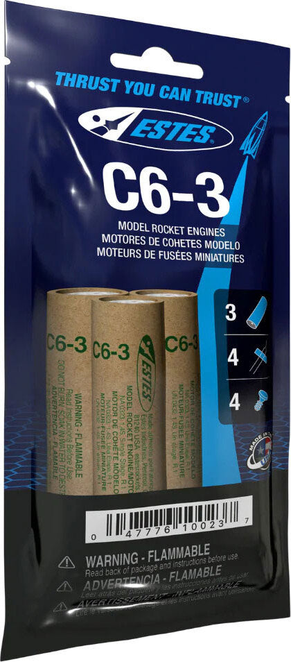 C6-3 Model Rocket Engines (3pk)