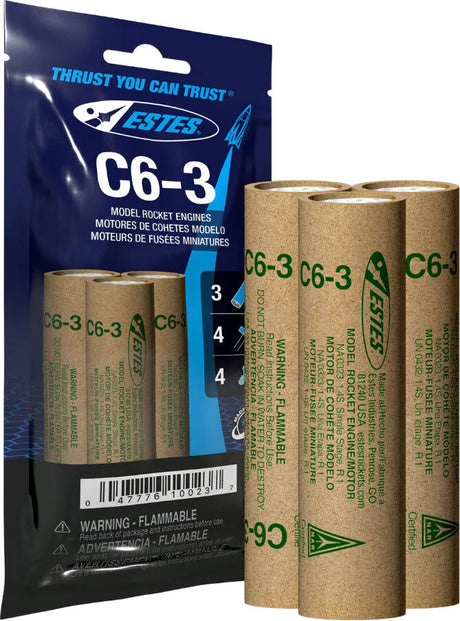 C6-3 Model Rocket Engines (3pk)