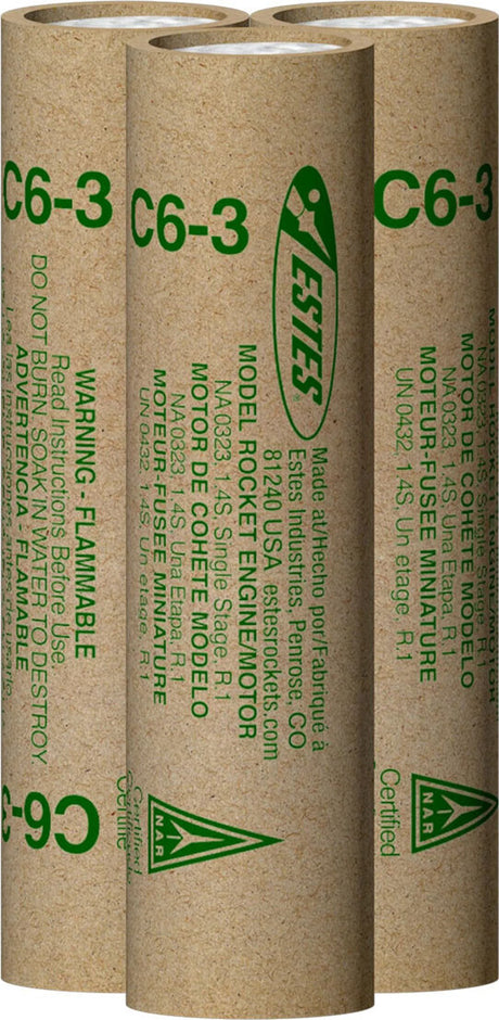 C6-3 Model Rocket Engines (3pk)