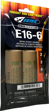 E16-6 29mm Model Rocket Engine (2pk)