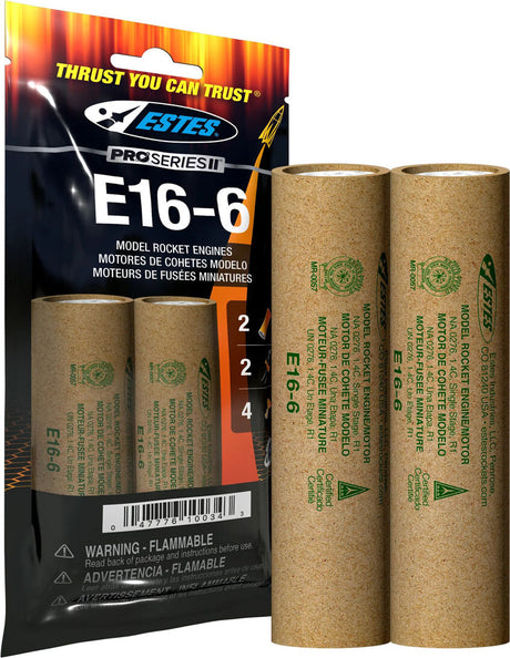 E16-6 29mm Model Rocket Engine (2pk)